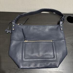 Radley London Dark Blue Eltham Palace Leather Hobo Shoulder Tote Bag Purse